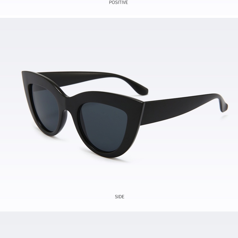 Fiona-Feline Matte Black Cat Eye Sunglasses - Picture 4 of 7